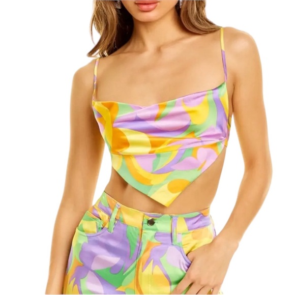 NWT Danielle Bernstein Saved by the Bell Cowl Top Sz S - Picture 2 of 16